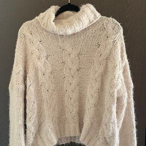 POL Cute To Be Cool Cable Knit Sweater In Cream